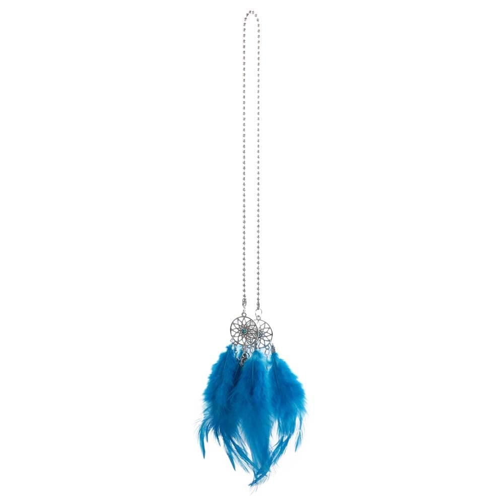 Mini Wind Chime Feather Car Pendant, Blue