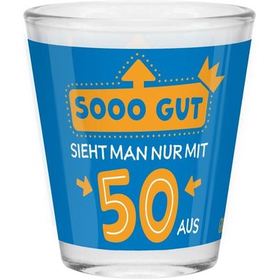 Robust Sheepworld Shot Glass with Funny Saying