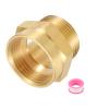 QUARKZMAN Brass Pipe Fitting, 1" G Female to 1" NPT Male Hex Nipple Adapter, Gold view 1