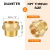 QUARKZMAN Brass Pipe Fitting, 1" G Female to 1" NPT Male Hex Nipple Adapter, Gold view 2