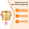 QUARKZMAN Brass Pipe Fitting, 1" G Female to 1" NPT Male Hex Nipple Adapter, Gold view 4