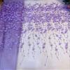 ZXFLOOR 5 Yards Diamond 3D Flower Tube Bubble Embroidered Sequin Fabric view 3