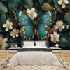 PaxGloz Blue and Gold Butterfly Photo Wallpaper, Botanical Non-Woven Wall Mural, 100 x 70 cm (W x H) view 2
