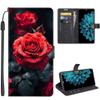 SEHEYA Folio Wallet Case for Samsung Galaxy M32, PU Leather, Rose Blossom Pattern view 1