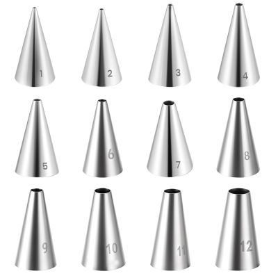 12-Piece Stainless Steel Piping Tip Set