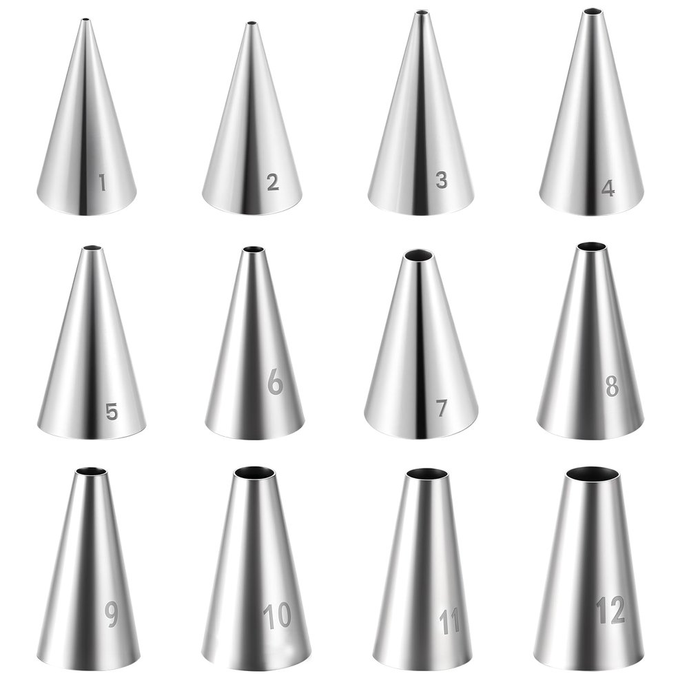 12-Piece Stainless Steel Piping Tip Set