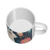 STVYUKL Ceramic Coffee Mug, 425 ml, Large Handle, Cute Llama Floral Pattern, White view 3