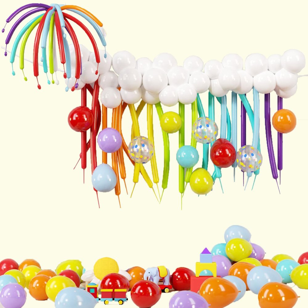 Fesnova Rainbow Balloon Garland Birthday Decoration Set
