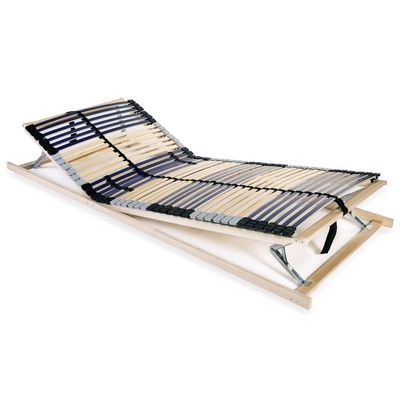 Hommdiy 70 x 200 cm Adjustable Slatted Bed Base, 42 Slats, 7 Zones