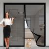 Magnetic No-Drill Fly Screen Door, 77 x 236 cm, Black view 1