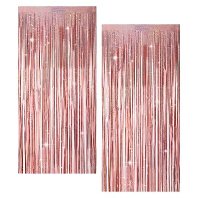 2 Rose Gold Glitter Curtains