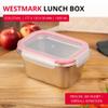 Westmark Stainless Steel Lunch Box, Leakproof, Microwave- & Oven-Safe, BPA-Free, 1,000 ml view 2