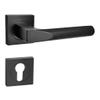 Domino CONO-QR BLACK Lever Handle Set with Square Profile-Cylinder Roses view 1