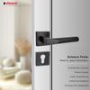 Domino CONO-QR BLACK Lever Handle Set with Square Profile-Cylinder Roses view 2