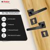 Domino CONO-QR BLACK Lever Handle Set with Square Profile-Cylinder Roses view 4