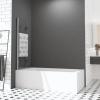 Folding Bathtub Shower Screen, 140 x 140 cm, 3-Piece, Frosted Safety Glass view 3