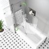 Folding Bathtub Shower Screen, 140 x 140 cm, 3-Piece, Frosted Safety Glass view 4