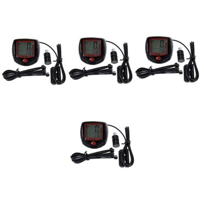 HEMOTON 4-Piece Bicycle Speedometer, Portable Waterproof Bike Computer for Mountain Bikes, Compatible with Common Bicycles
