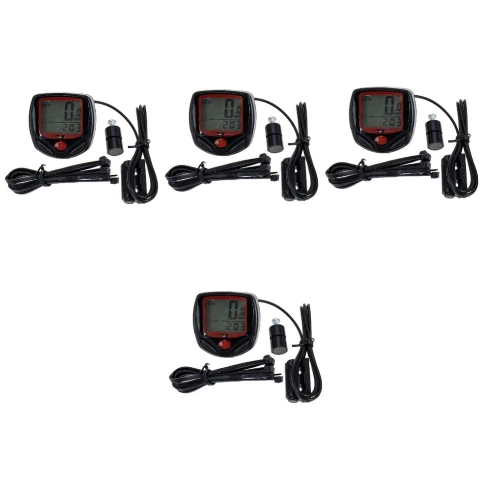 HEMOTON 4-Piece Bicycle Speedometer, Portable Waterproof Bike Computer for Mountain Bikes, Compatible with Common Bicycles
