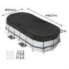 GLOBALHUT Protective Oval Pool Cover and Accessory Set for Above-Ground Pools, All Seasons (244 x 427 cm) view 2