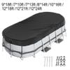 GLOBALHUT Protective Oval Pool Cover and Accessory Set for Above-Ground Pools, All Seasons (244 x 427 cm) view 3