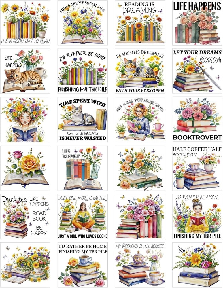 GLOBLELAND Spring 25 Sheets Colorful Window Stickers