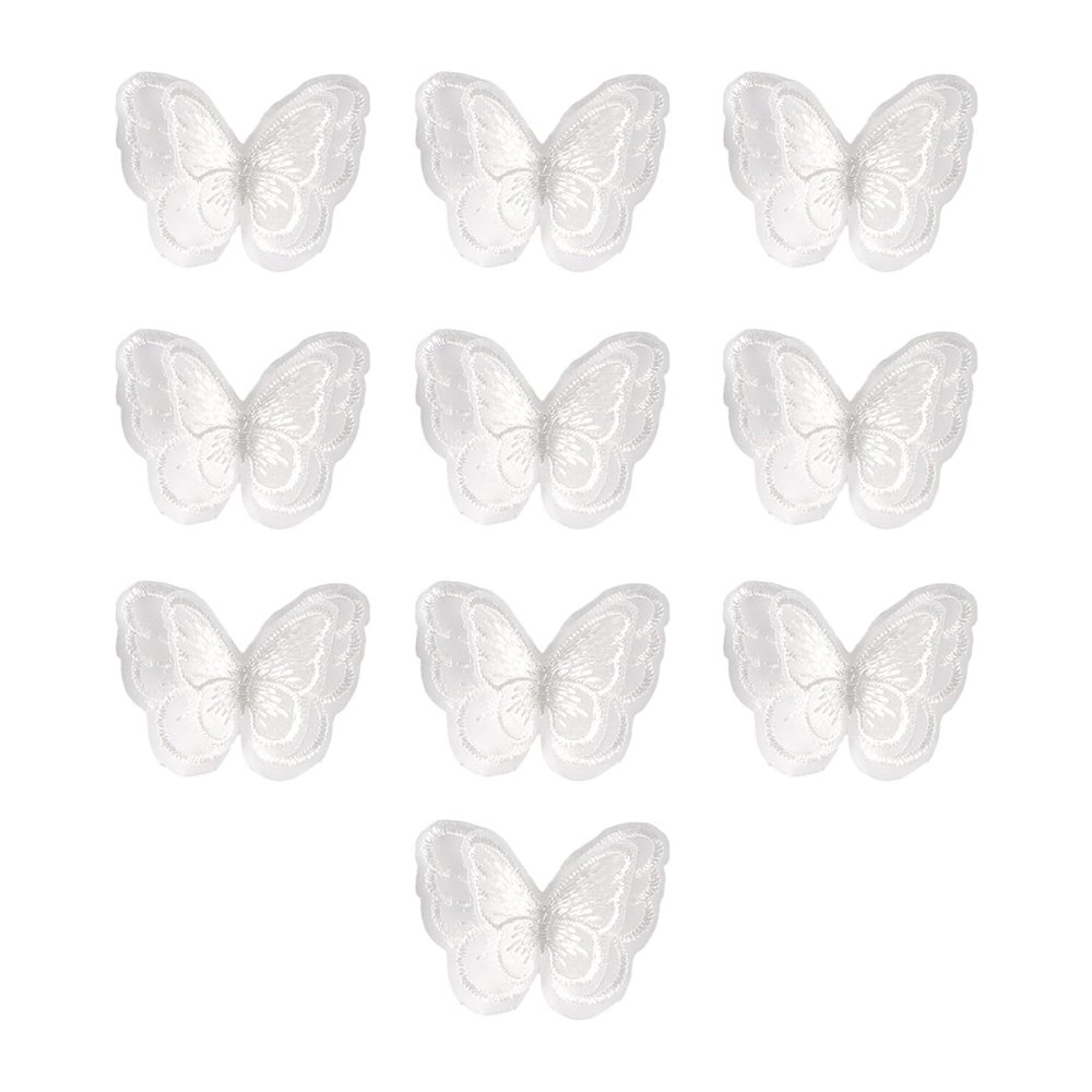 SueaLe 10pcs Double Layer Butterfly Appliques