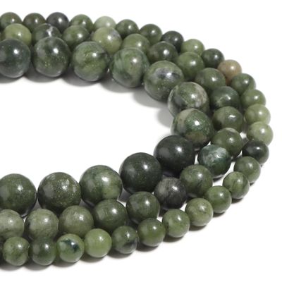 Natural Stone Beads 6mm Green Jade Polished Round Smooth Gemstone Beads for Jewelry Making