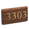 Japanese-Style Walnut House Number Plaque with Brass Numbers view 1