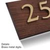 Japanese-Style Walnut House Number Plaque with Brass Numbers view 4