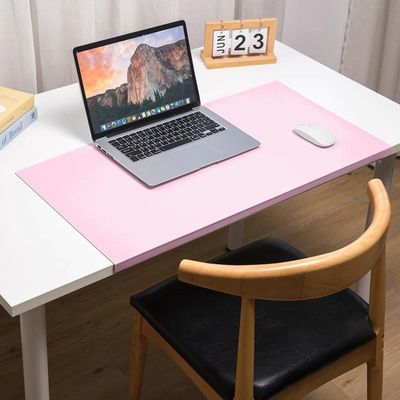 Foldable PU Leather Desk Mat, Non-Slip, for Mouse and Keyboard, Pink, 70 x 35 cm