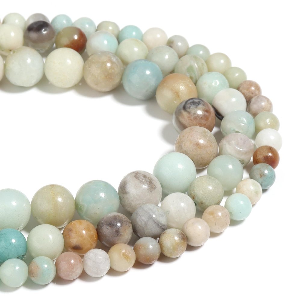 Natural Stone Beads Amazonite 6mm Polished Round Gemstone Beads for Jewelry Making 15 Inch
