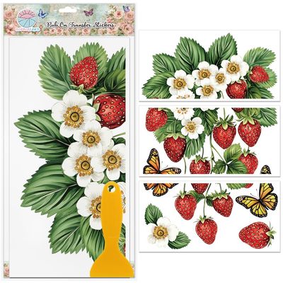 GLOBLELAND Strawberry Rub-on Transfers