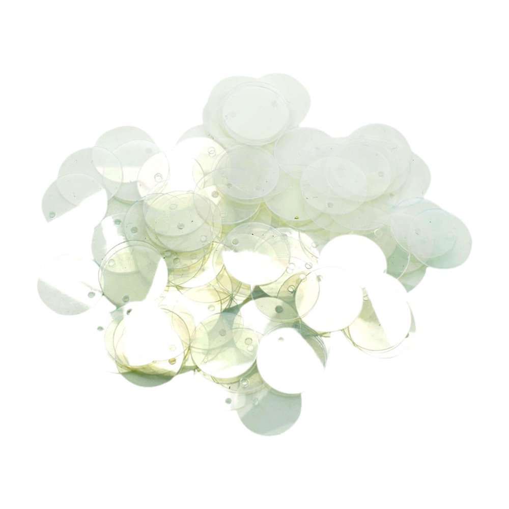 predolo 130 Pcs Loose Sequins with Hole, Glitter Application, DIY Spangles Decor, 16mm, for Bridal Wear, Scrapbooking Accessories, Clear