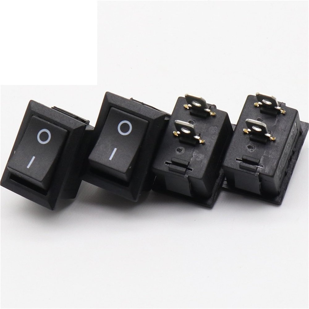 10-Pack 15 mm SPST 2-Pin ON/OFF G130 Boat Rocker Switches, 3A/250V