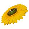 Ciieeo Round Sunflower-Shaped Resin Wall Clock, Silent view 1
