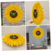 Ciieeo Round Sunflower-Shaped Resin Wall Clock, Silent view 4