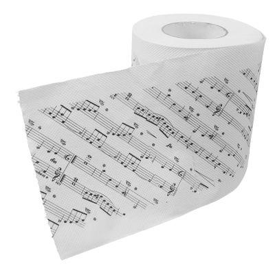 White Music Notes Toilet Paper, 1 Roll