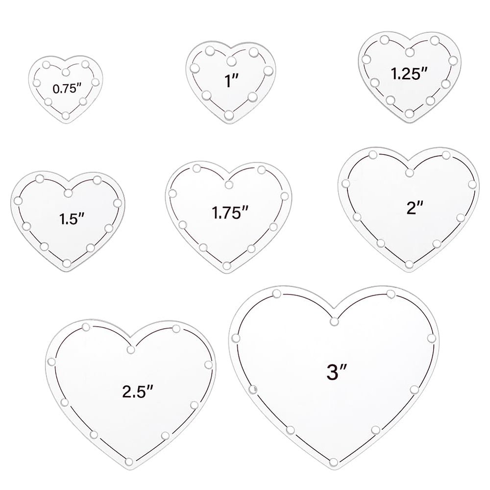 AHANDMAKER 16-Piece Heart Quilt Template Set