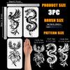 FINGERINSPIRE 3-Piece Dragon Phoenix Stencil Set view 2