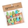 Vaguelly 10-Pack Cactus Wooden Clips with Photo String view 1