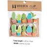 Vaguelly 10-Pack Cactus Wooden Clips with Photo String view 2