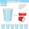 RONGZUBAT 10 Pack Blue Disposable Paper Cups with Gold Dots view 2