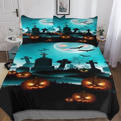 LLXXHH Halloween 3D-Printed Microfiber Duvet Cover Set, 3-Piece, Double, 200 x 200 cm