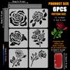 FINGERINSPIRE 6-Piece Rose Stencil Set with Brush 15x15cm view 2