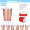 RONGZUBAT 10 Pack Rose Gold Disposable Paper Cups view 2
