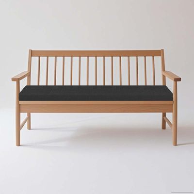 AZMAHT Linen Bench Cushion, 5 cm Thick, Black, 120 x 60 x 5 cm