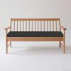 AZMAHT Linen Bench Cushion, 5 cm Thick, Black, 120 x 60 x 5 cm view 1