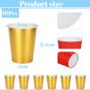 10 Pack Gold Disposable Paper Cups 9 oz view 2