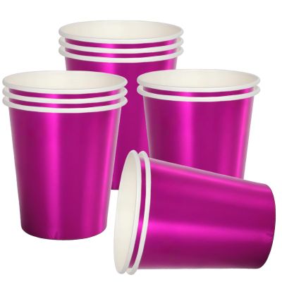 RONGZUBAT 10 Pack Purple Disposable Paper Cups